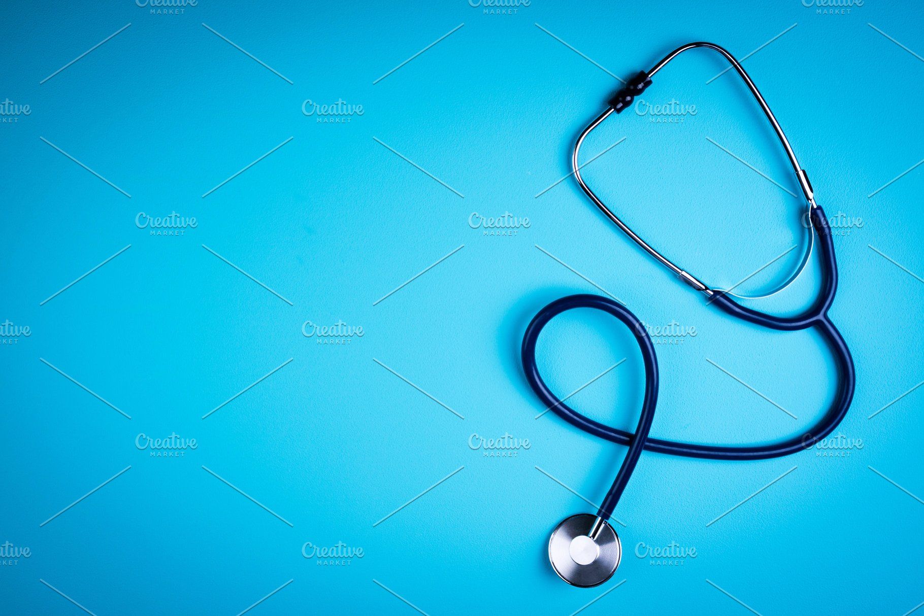 Stethoscope On Blue Background Medical