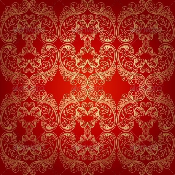 Red And Gold Damask Wallpaper Tinkytyler Org Stock Photos