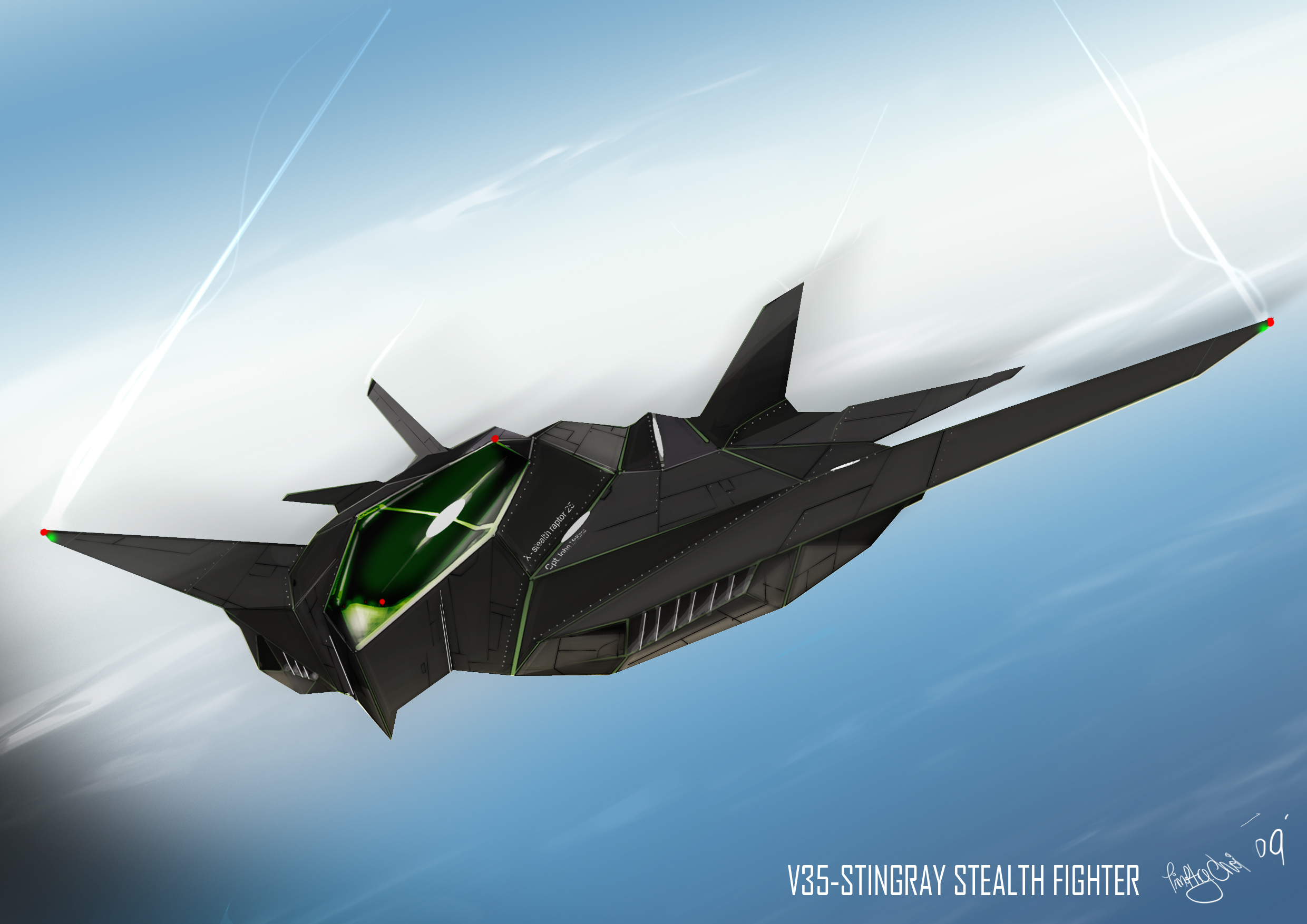 V35 Stingray Stealth Fighter By Kronium