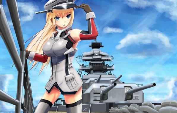 Wallpaper Bismarck battleship KanColle Anime images for