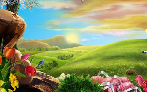Easter Grassland Wallpaper HD Widescreen 1080p