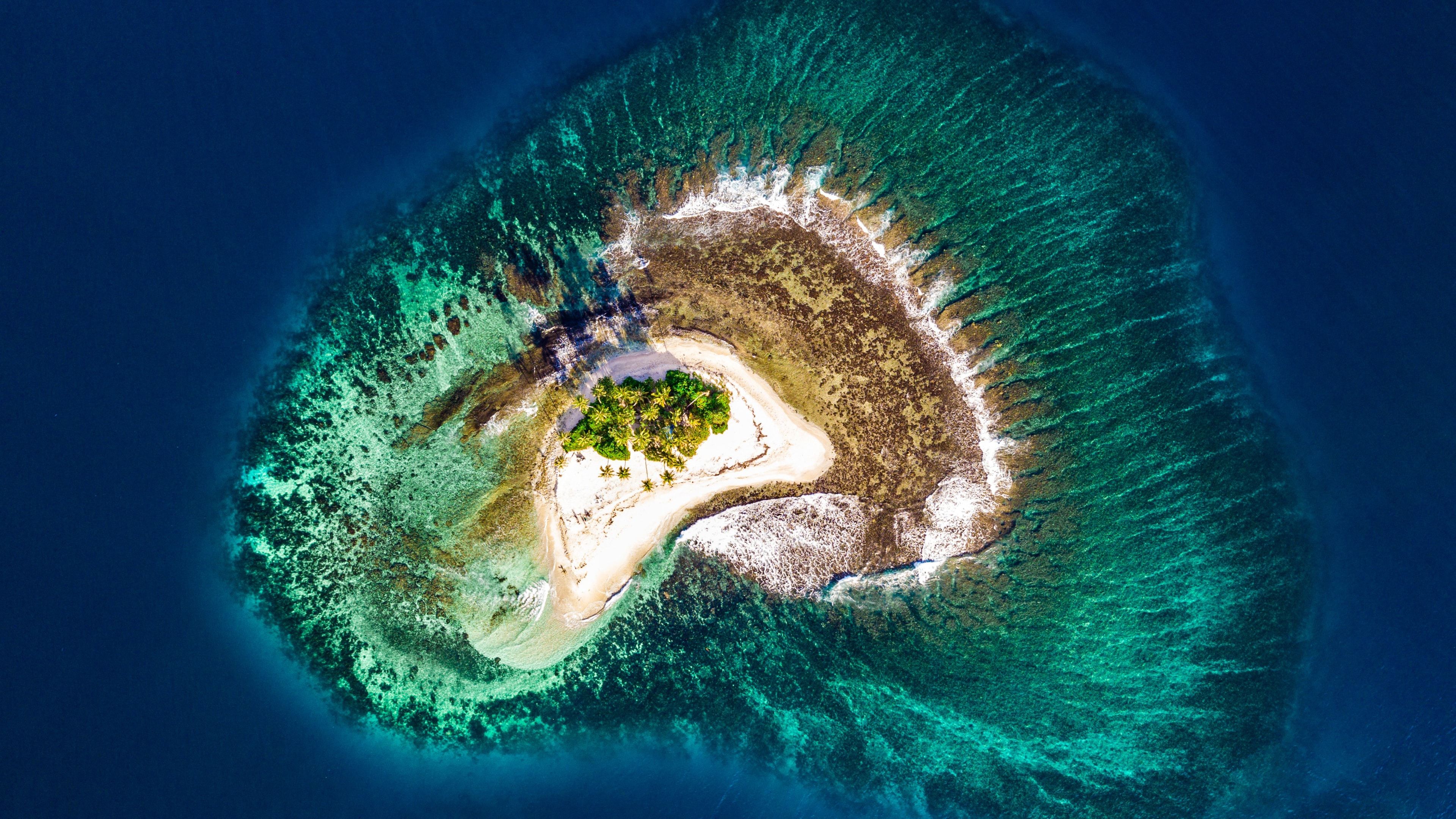 Island Beach Aerial View 4k The best wallpaper backgrounds 3840x2160