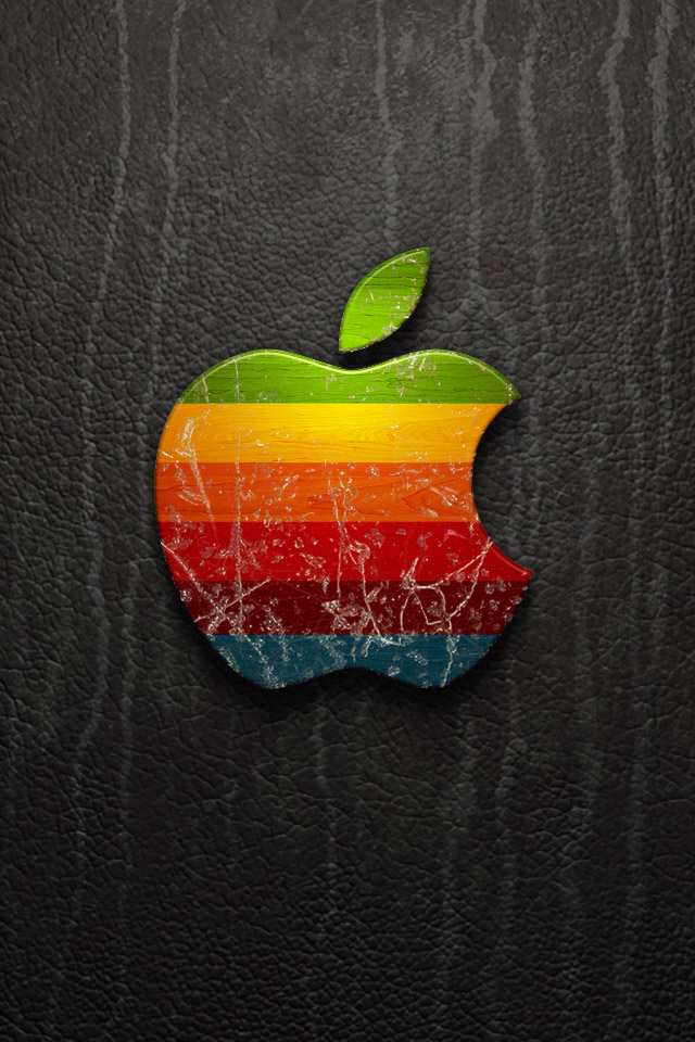 Leather Apple Logo Wallpaper For iPhone