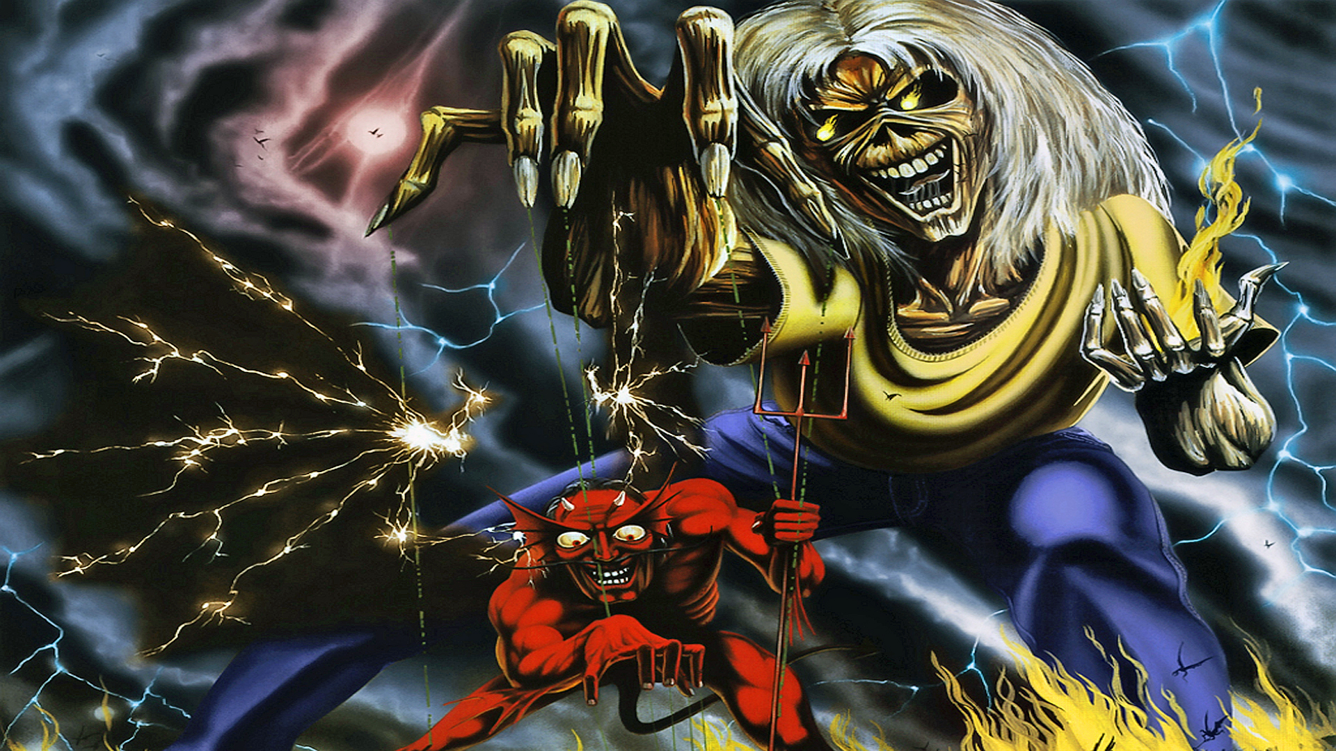 Iron Maiden Heavy Metal Dark Album Cover Eddie Fs Wallpaper Background