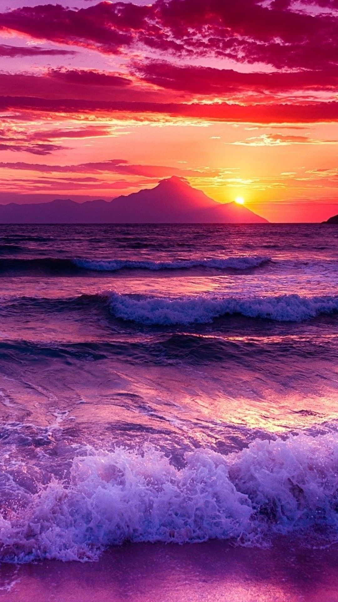 Sky Horizon Body Of Water Sea Afterglow Wave In Sunset
