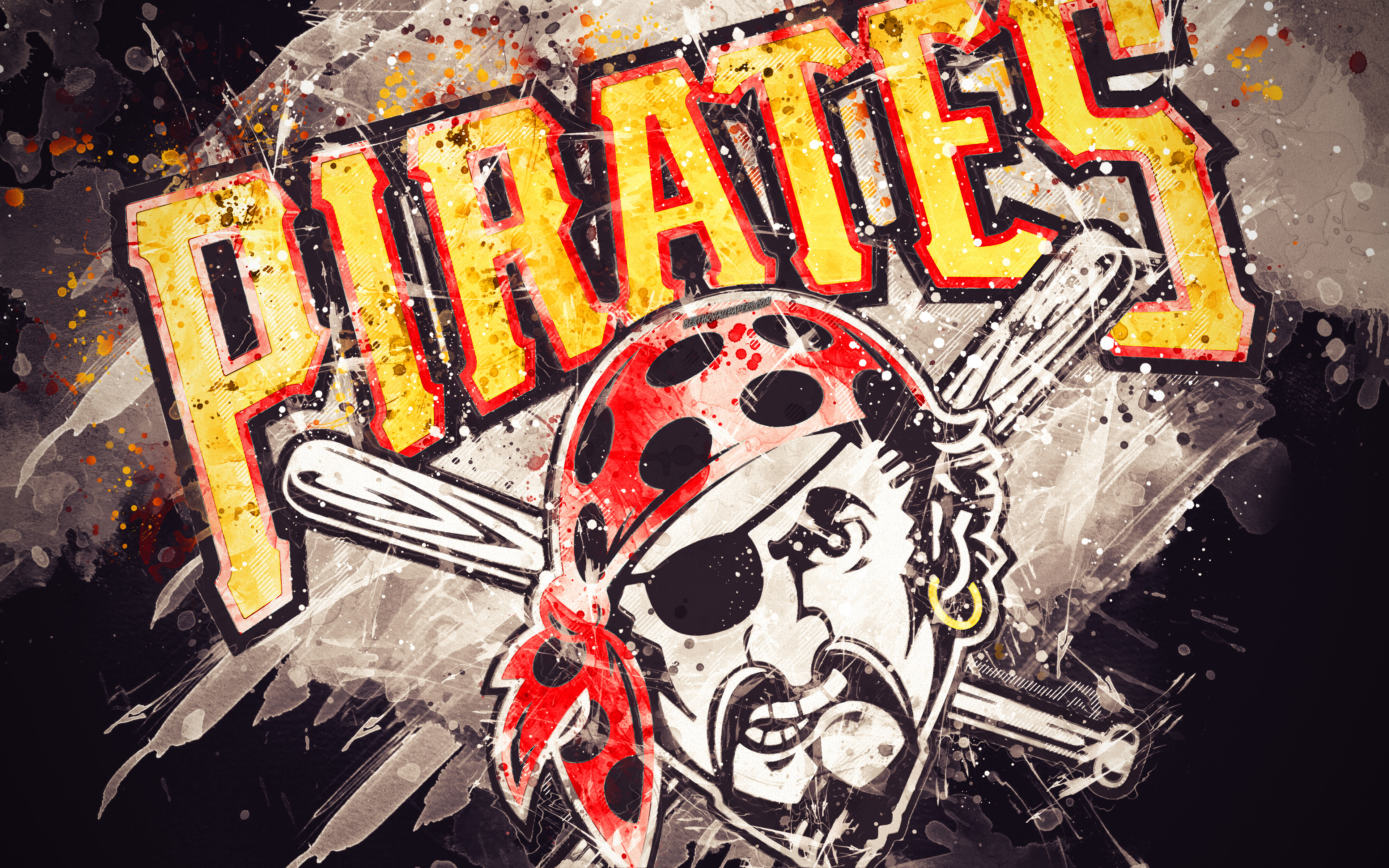 Download wallpapers Pittsburgh Pirates 4k grunge art logo