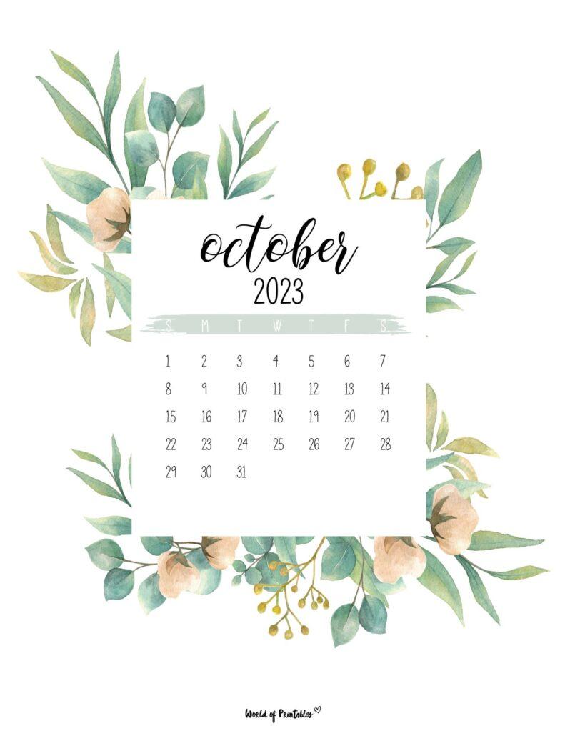 October Calendars Styles