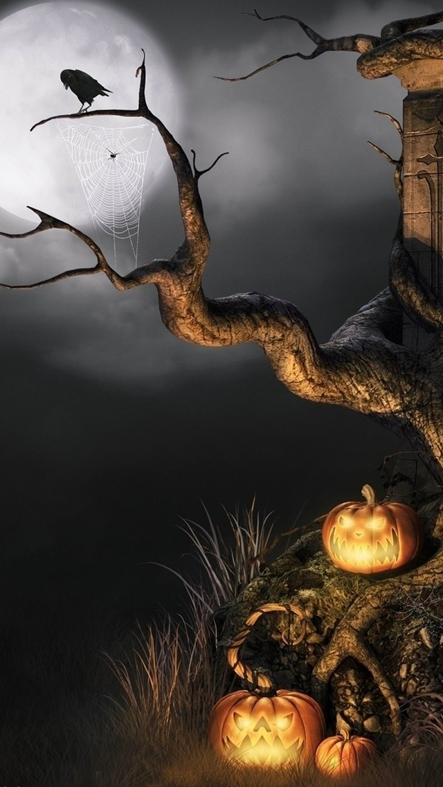 Halloween Scene iPhone 5s Wallpaper iPad
