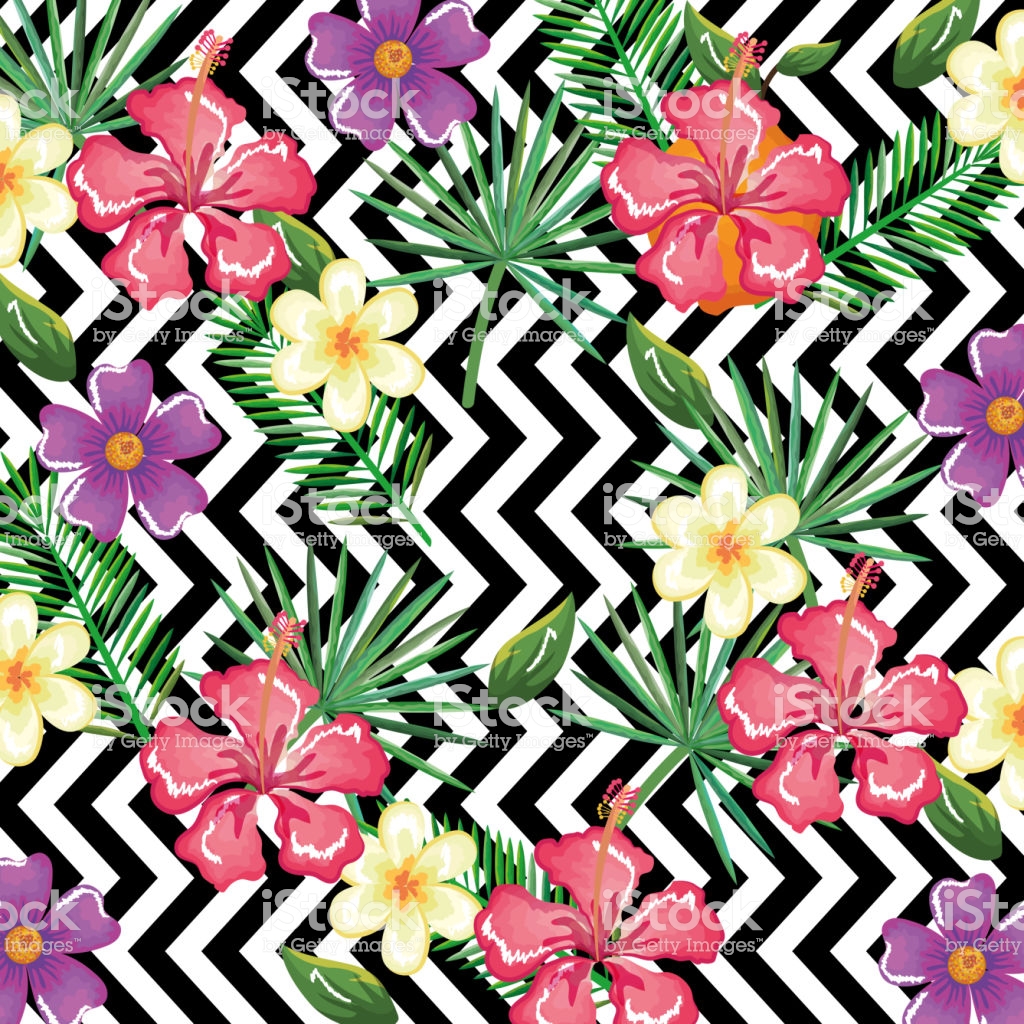 Tropical Flower With Abstract Background Desktop Puter Isolated
