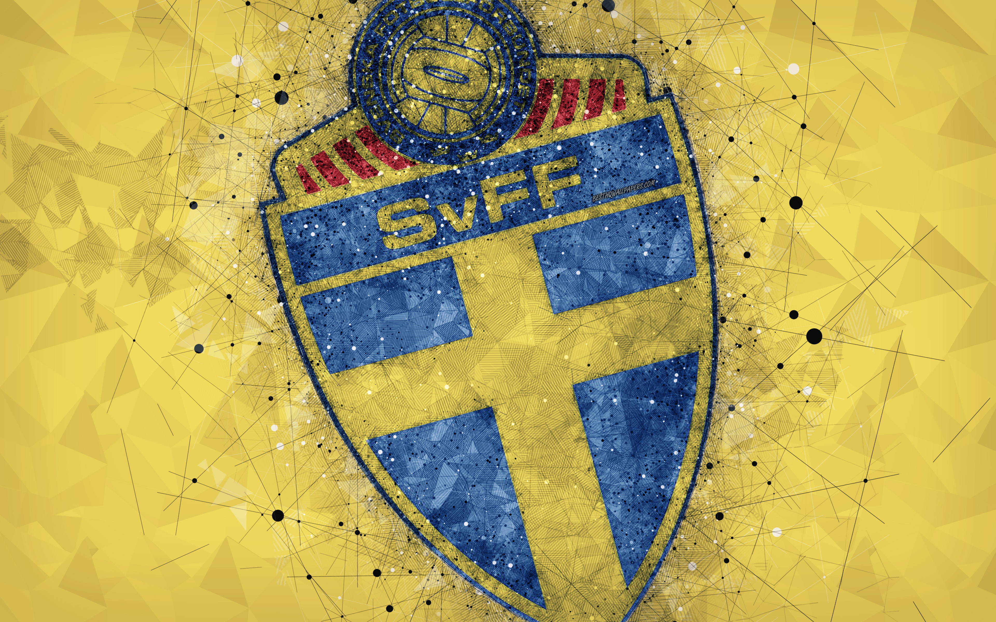 Wallpaper Sweden National Football Team 4k Geometric