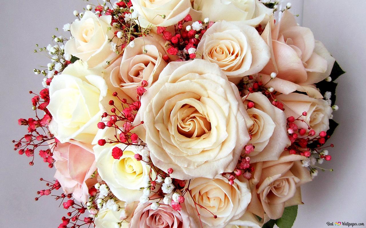 White Rose Bouquet 2k Wallpaper