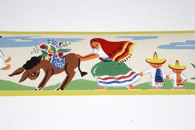 Full Vintage Wallpaper Border Trimz Mexican Spanish Latino Pattern
