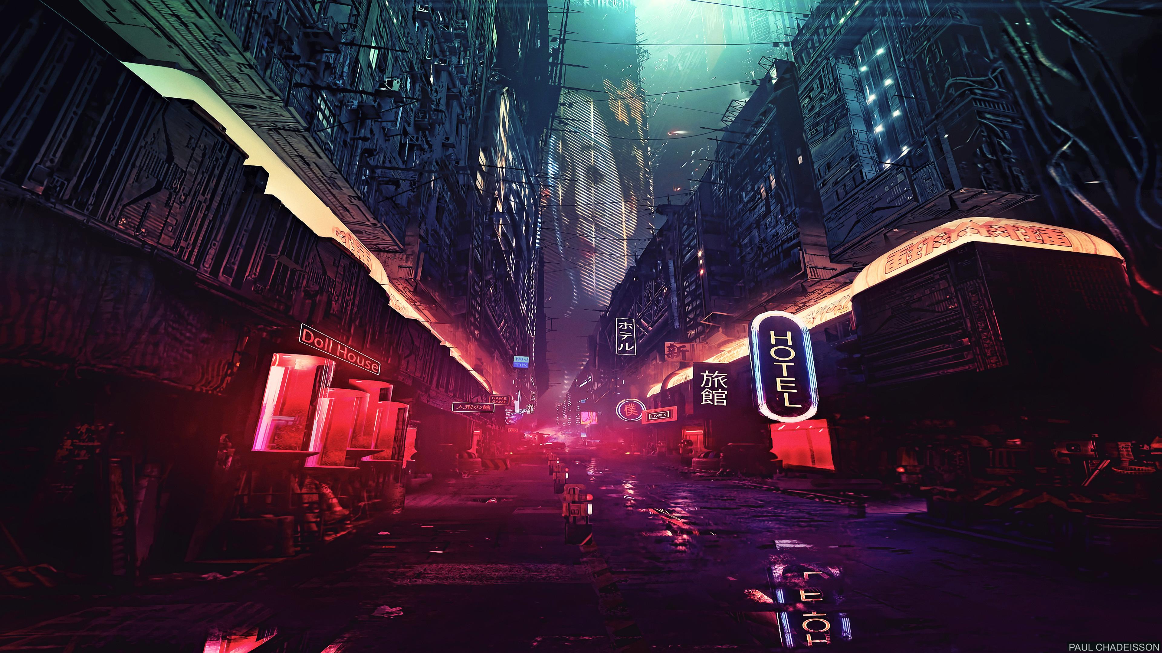 Wallpaper 4k Futuristic City Science Fiction Concept Art Digital