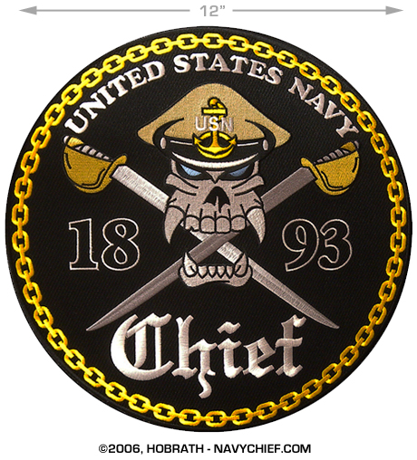 Navychief Large Cpo Skull W Crossed Cutlasses Patch