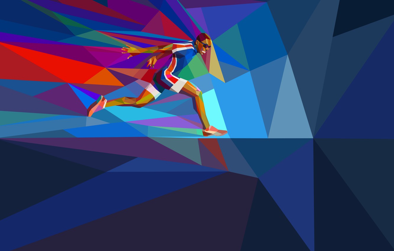 Wallpaper running runner athletics athlete low poly images for