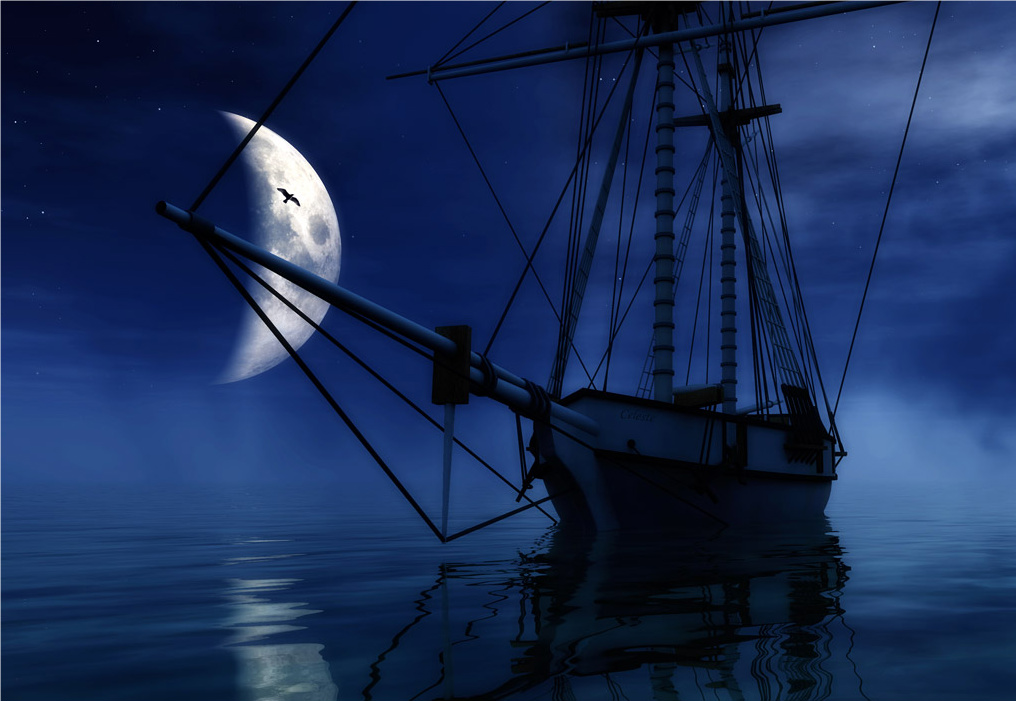 Ghost Pirate Ship Background