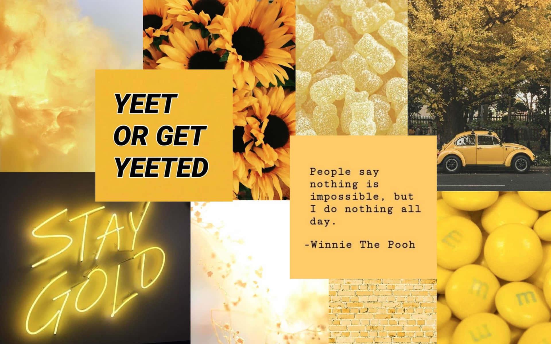 Yellow Aesthetic Collage Wallpaper