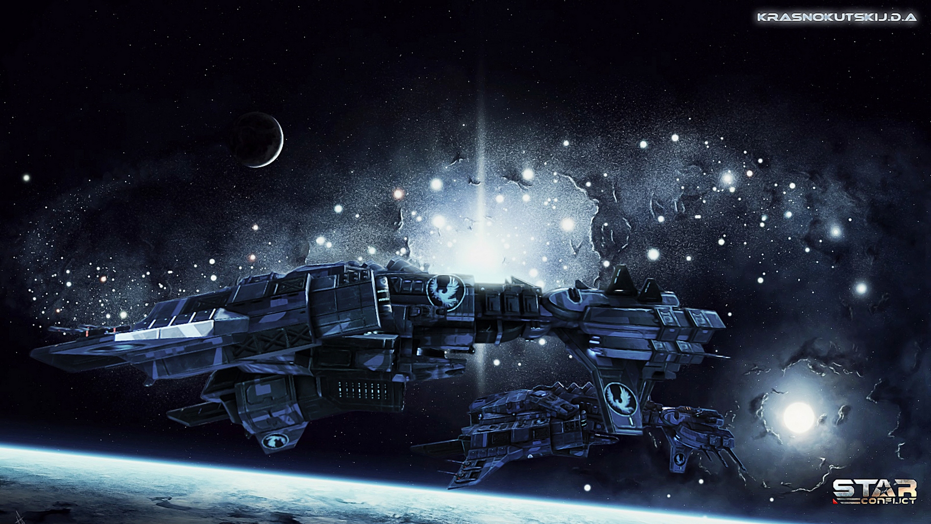 Ships Star Conflict Space Spaceship Sci Fi Wallpaper Background