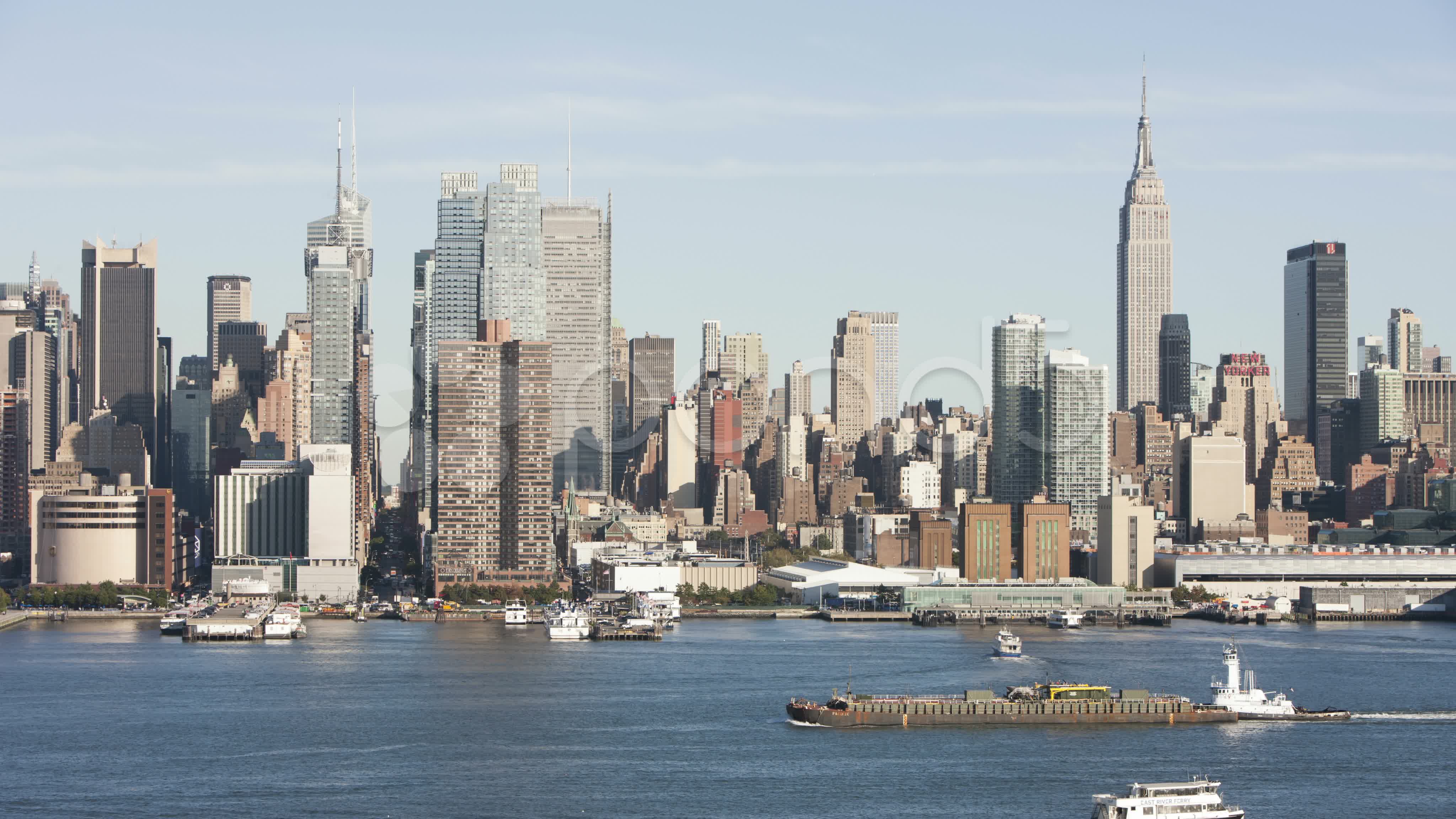 4k New York City Skyline And Hudson River Timelapse Stock Video