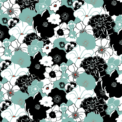 Teal Flower Wallpaper Flowerbed