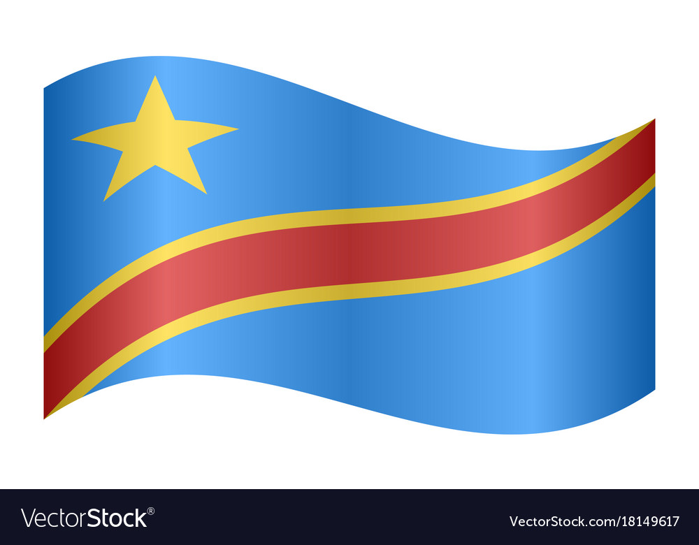 Flag Of Dr Congo Waving On White Background Vector Image