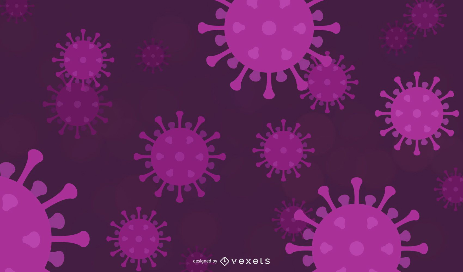 Purple Coronavirus Background Design Vector Wallpaper