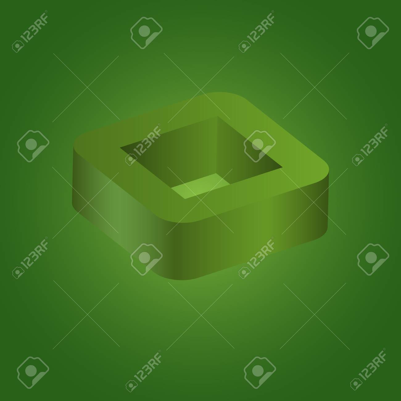 free-download-abstract-geometric-square-3d-logo-on-green-background