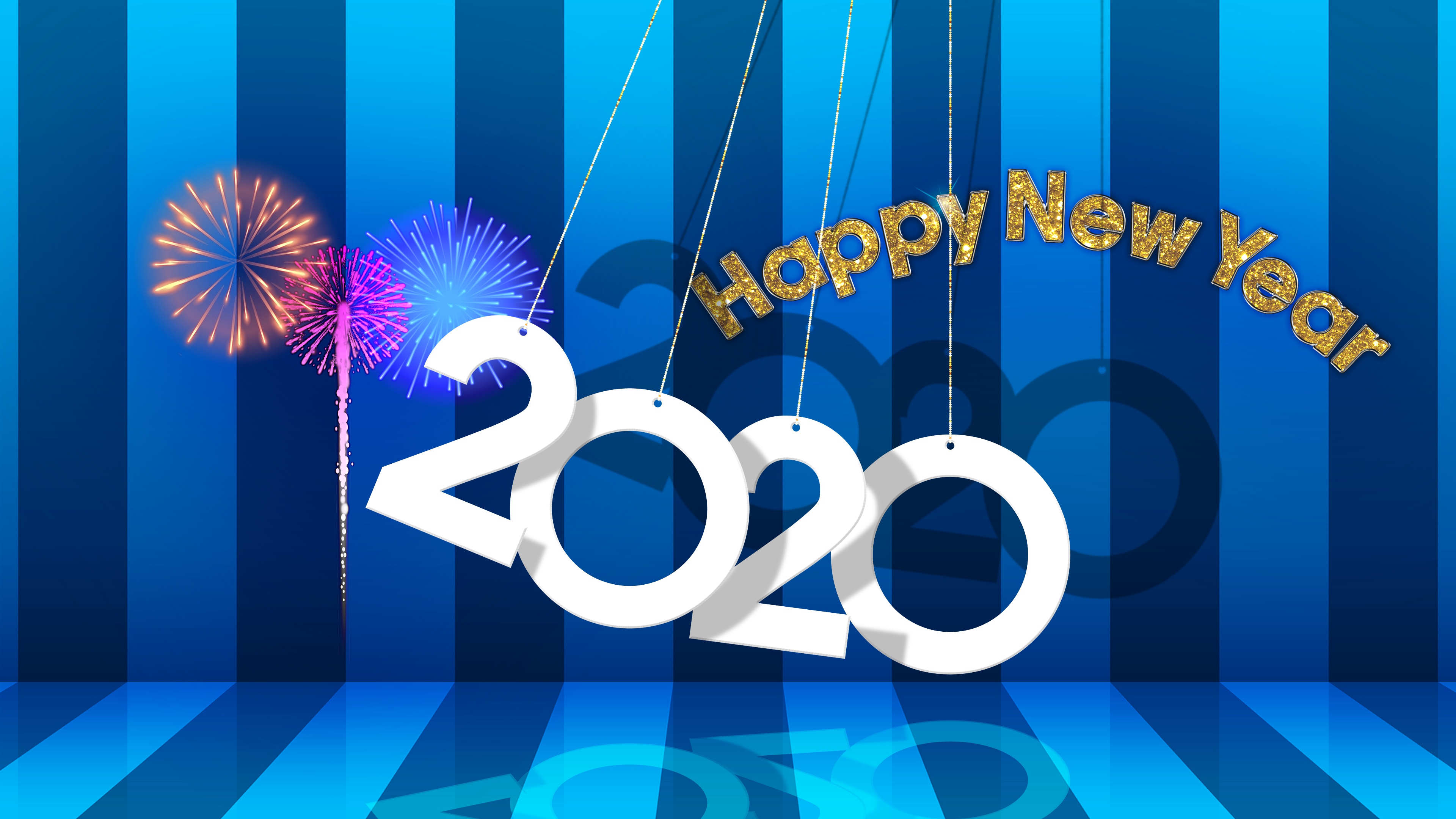New Year 2020 4k Ultra HD Wallpaper Background Image 3840x2160