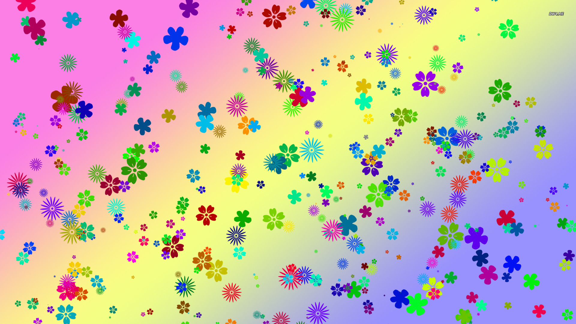 Colorful Flowers Wallpaper Vector