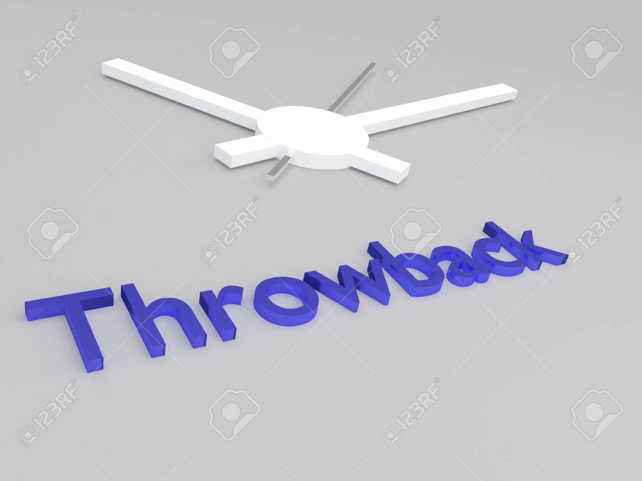 3d Illustration Of Throwback Title With A Clock As Background