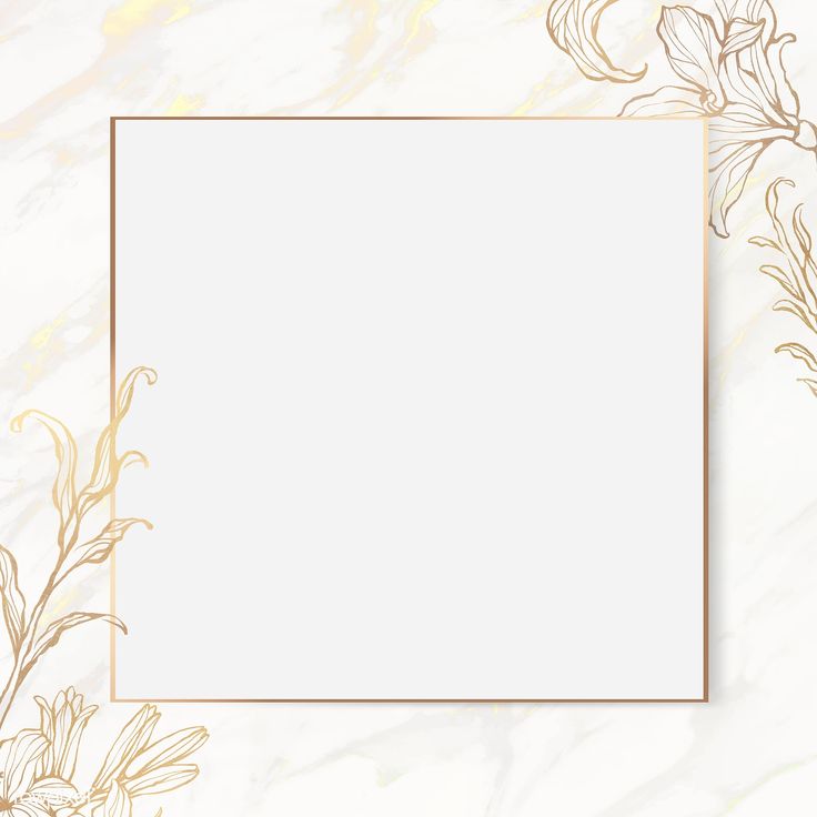 Gold Floral Frame On Marble Background Vector Premium Image By