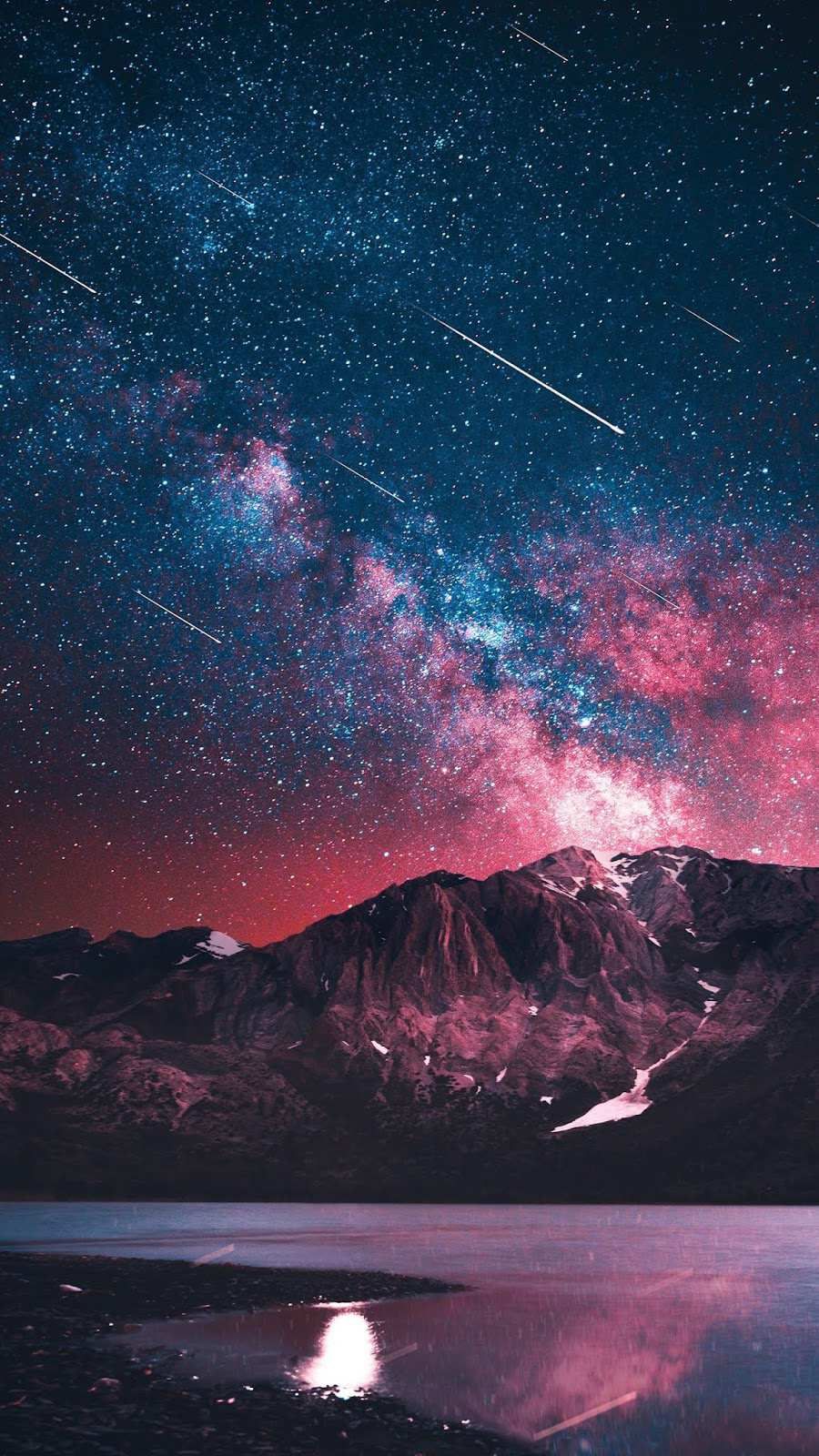 Galaxy View From Earth Night Nature Mountain iPhone Wallpaper