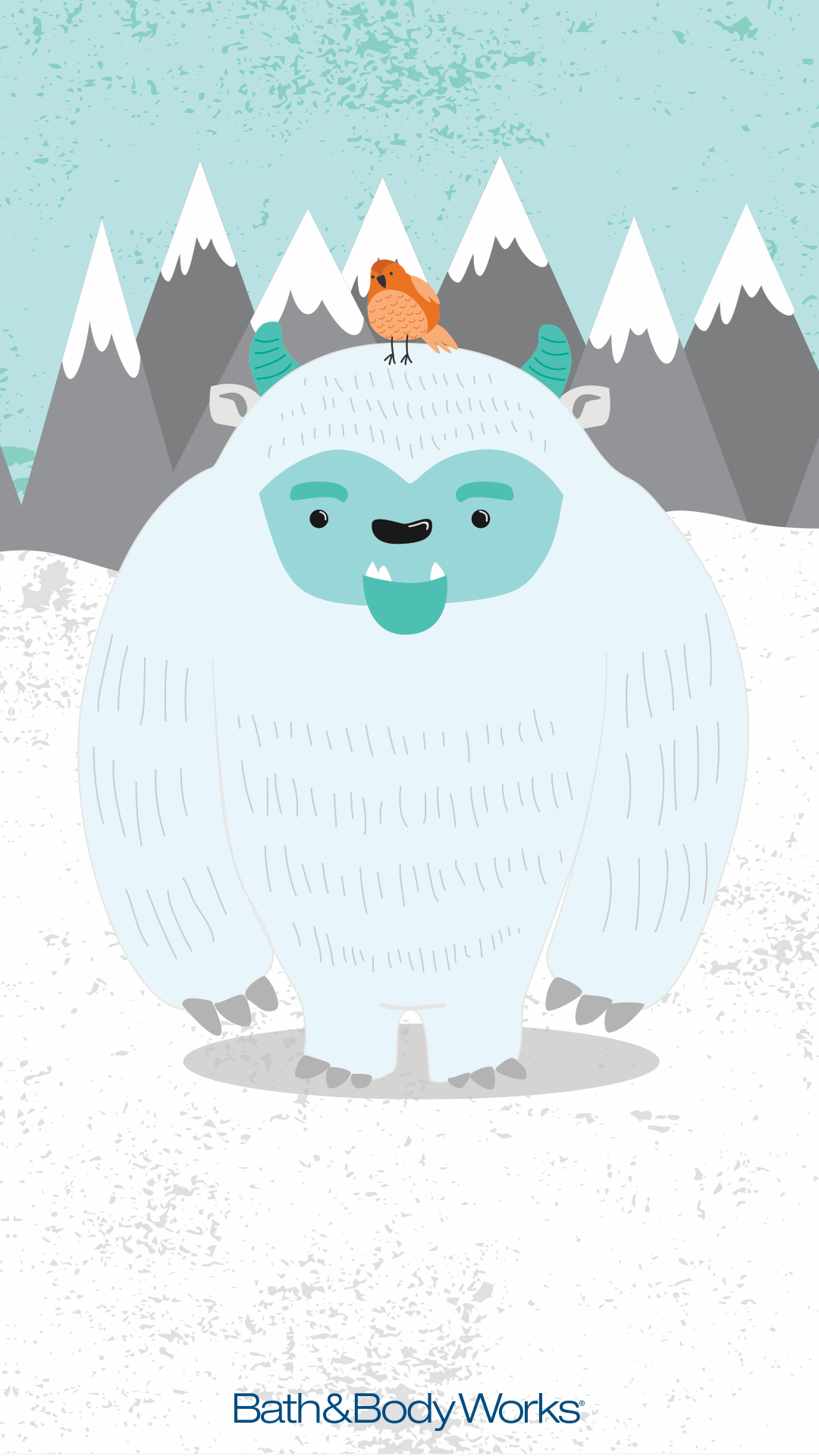 Yeti iPhone Wallpaper Watercolor Winter