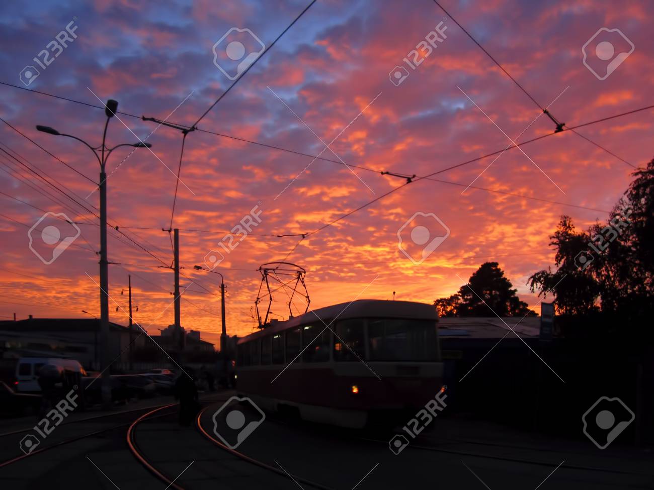 🔥 Free download Transport Trolley Sundown Time Dark Street Lanterns