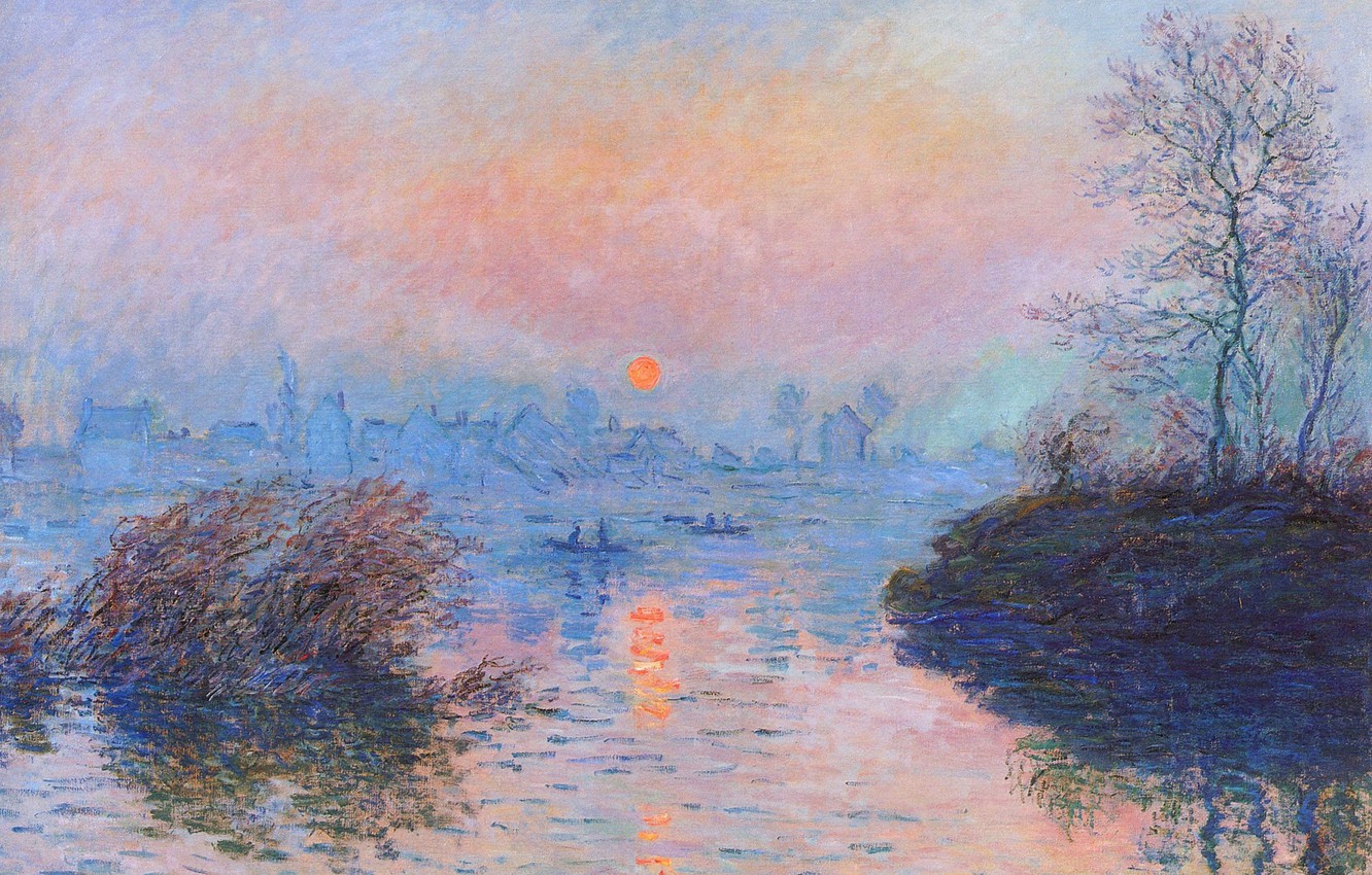 Wallpaper Landscape Picture Claude Mo Sunset On The Seine In