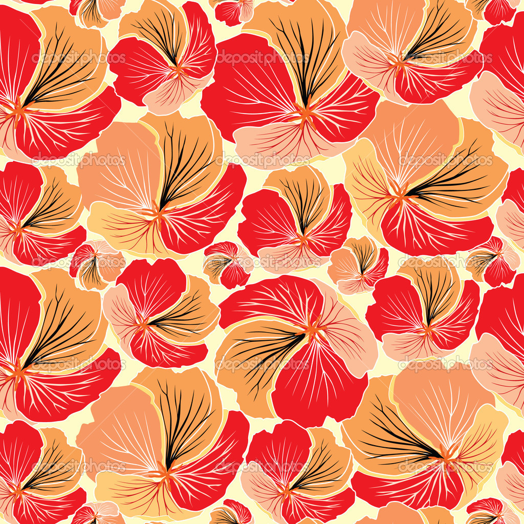 1970s Wallpaper Patterns Floral Seamless Pattern