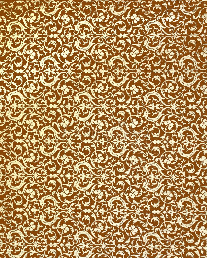 Old Damascus Pattern On Brown Background Ad