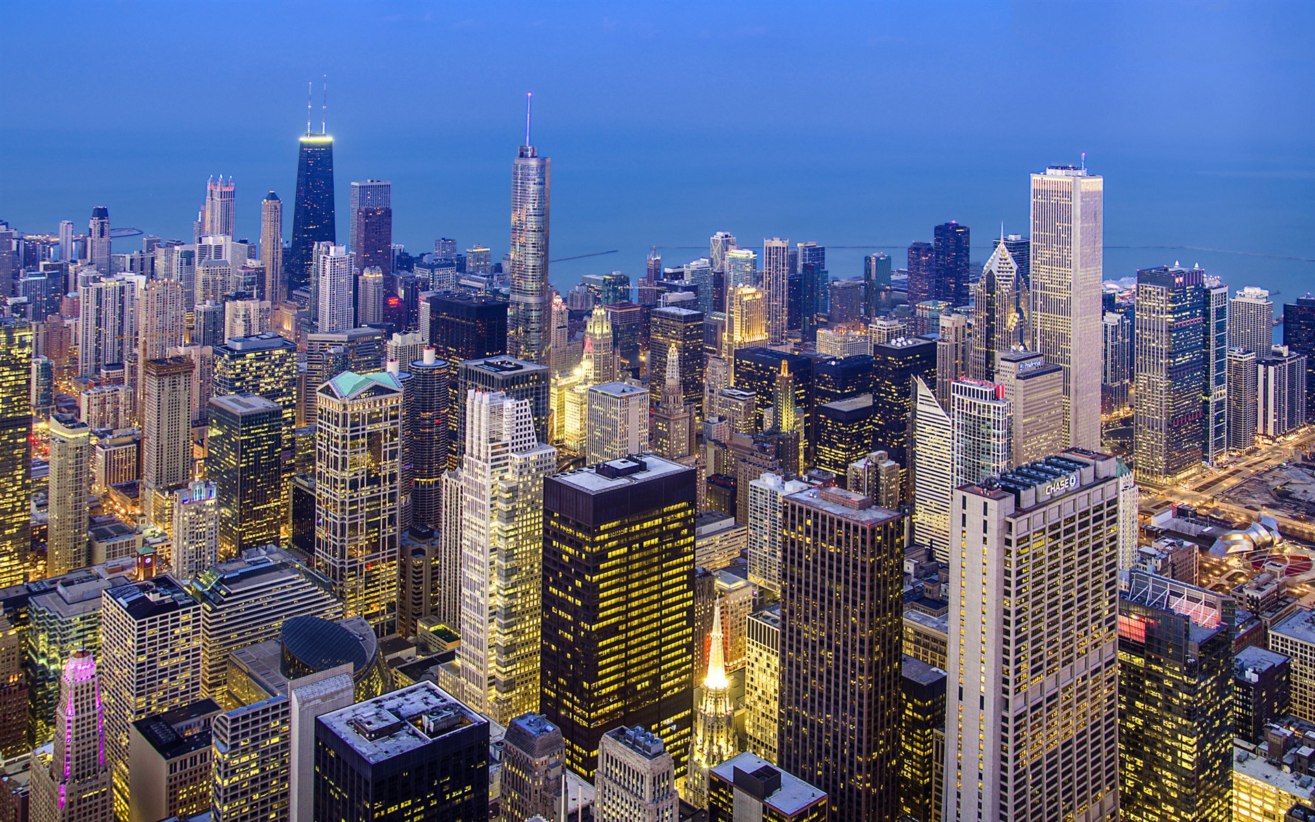 Chicago Illinois Top The City Ocean Skyscrapers Wallpaper