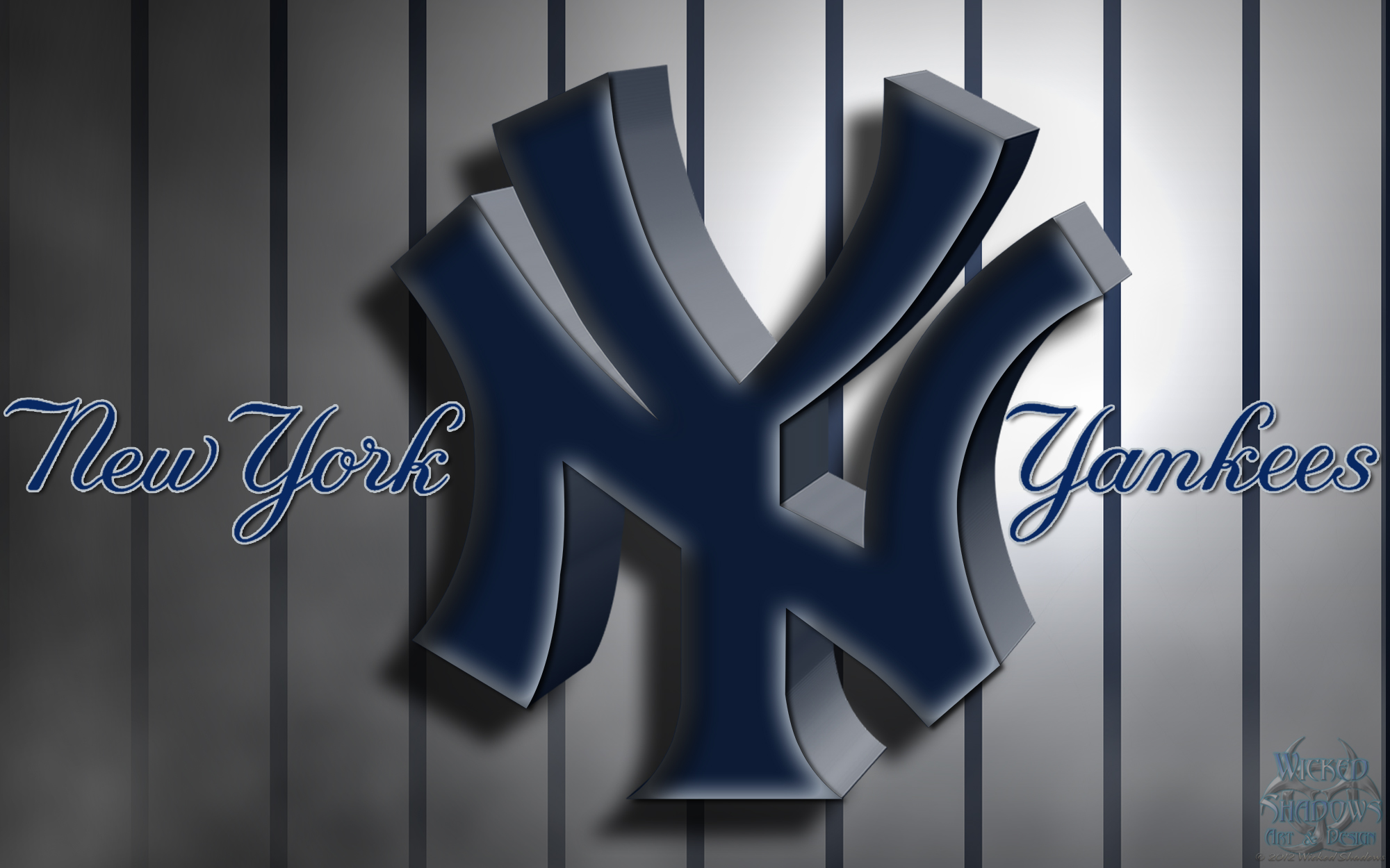 Wallpaper By Wicked Shadows New York Yankees 3d Logo