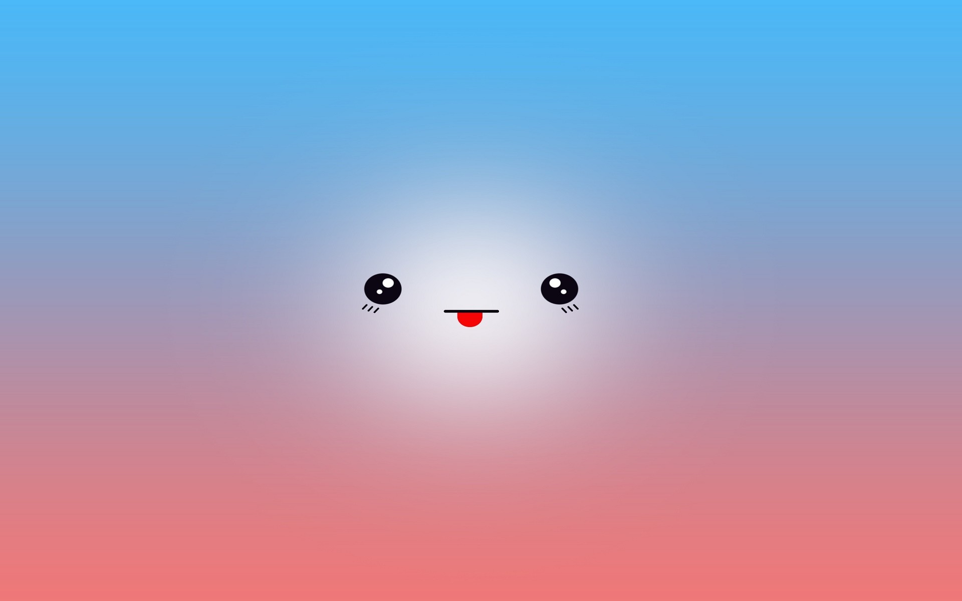 Cute Kawaii Face Sticking Out Tongue on a Pastel Gradient Background