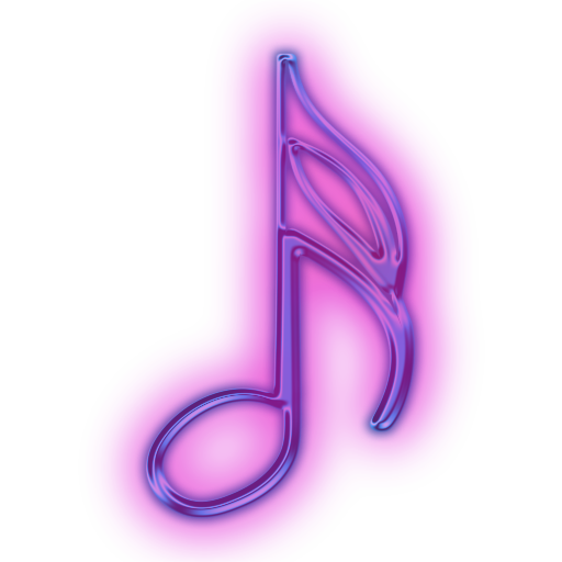 Colorful Neon Music Notes Not