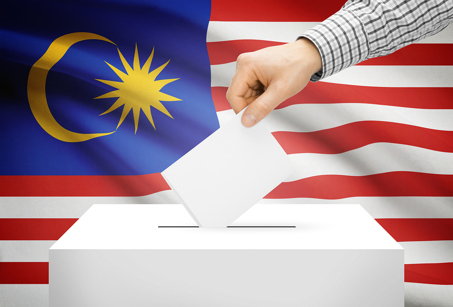 Voting Concept Ballot Box With National Flag On Background M