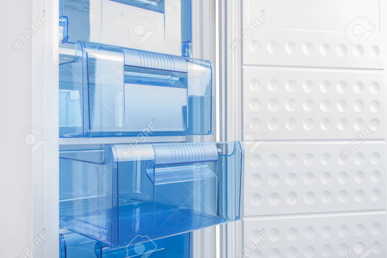 New White Refrigerator Isolated On Background Stock Photo