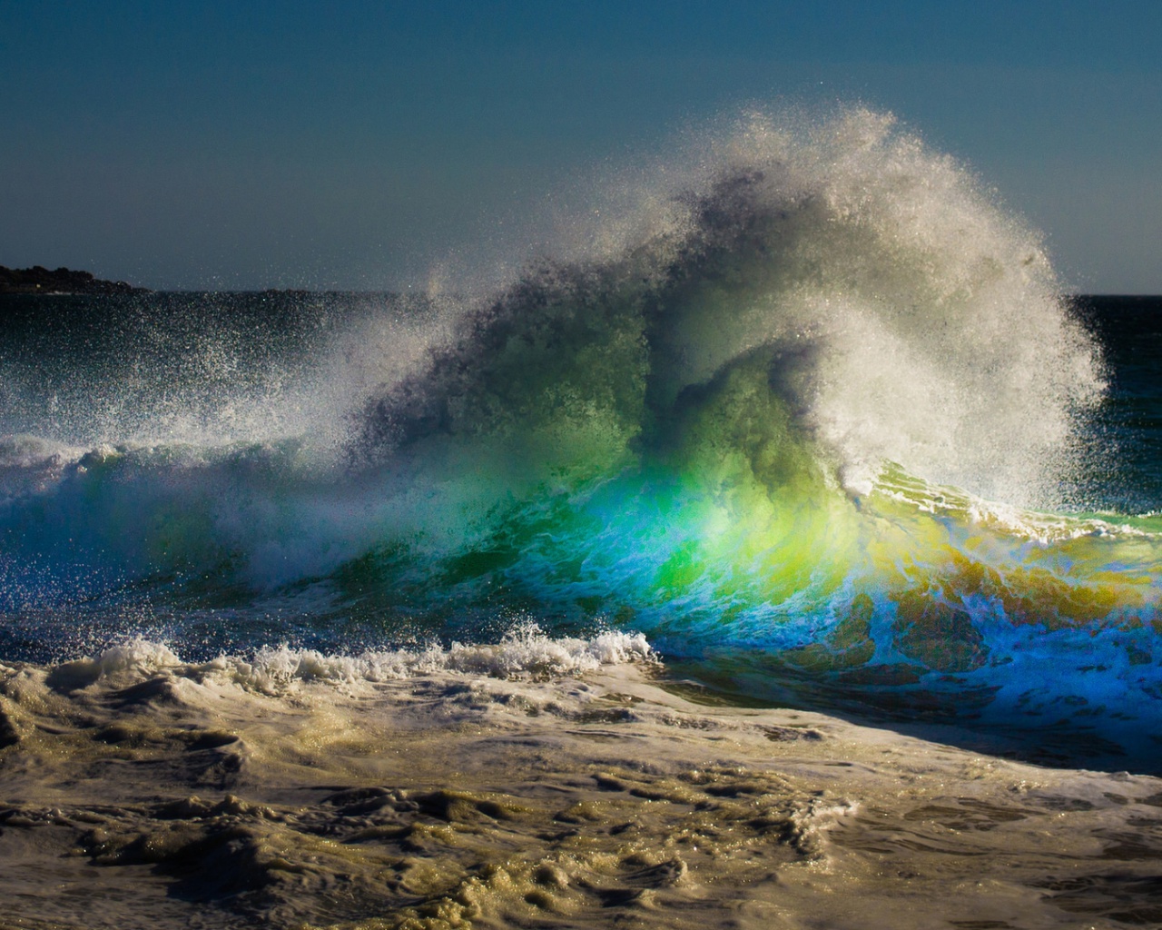 beach colorful wave
