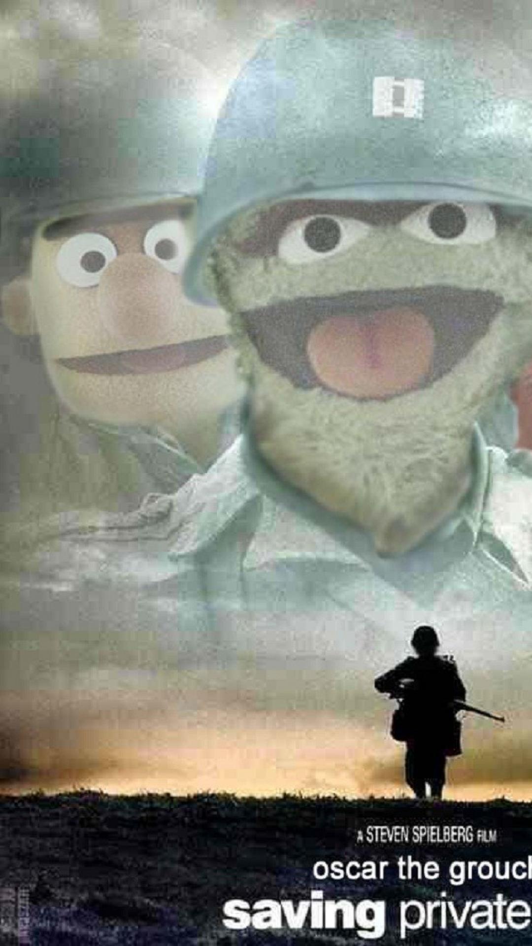 Humor Oscar The Grouch Saving Private Ryan Elmo Wallpaper