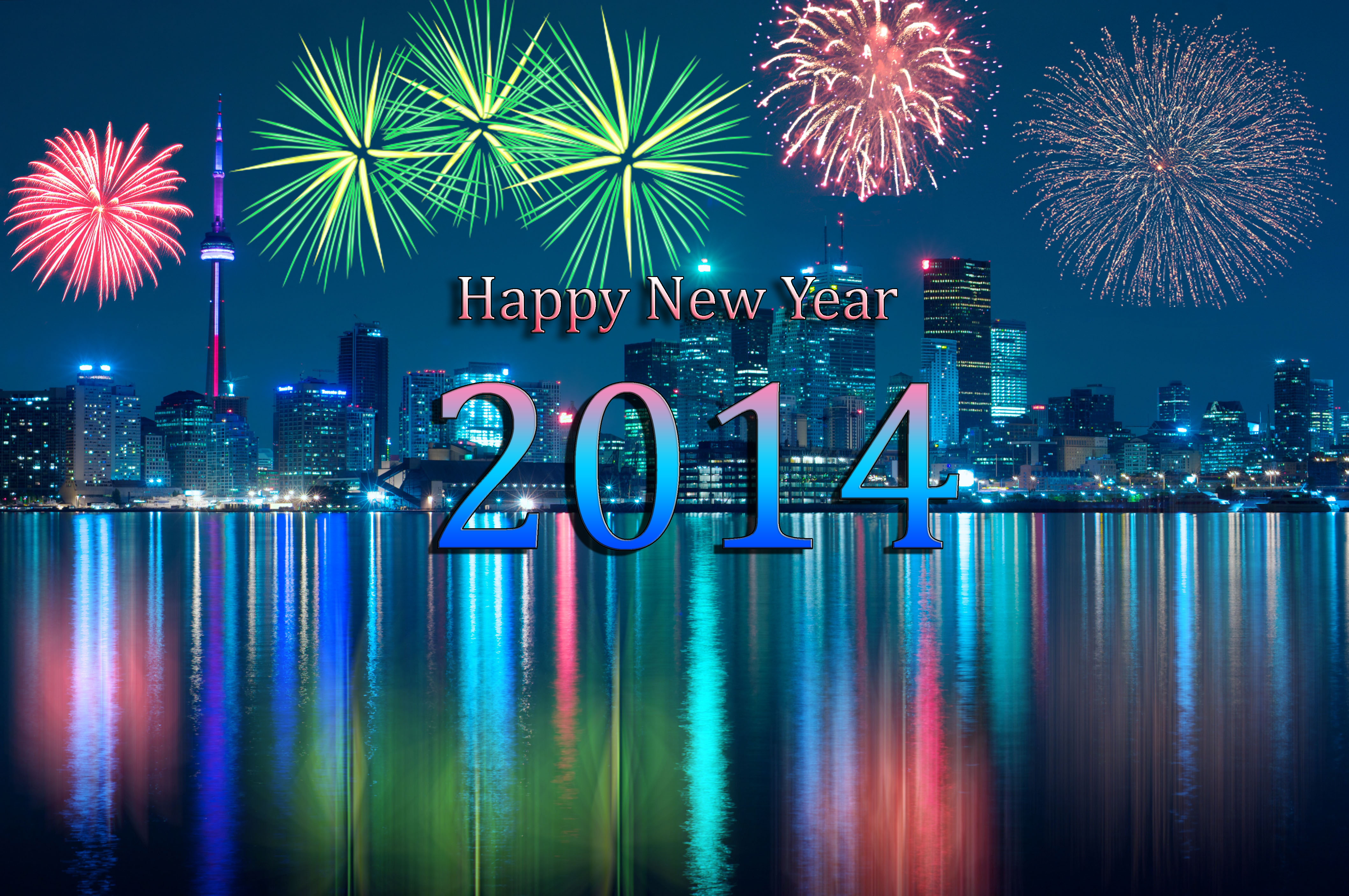 New Year wallpapers New Year 2014 on a background of fireworks 047624