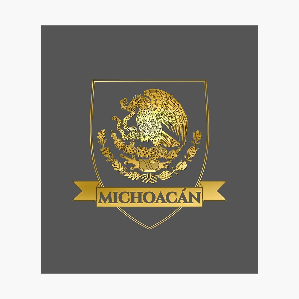 Gold Michoacan Mex Ico Crest Nice Gift Poster By