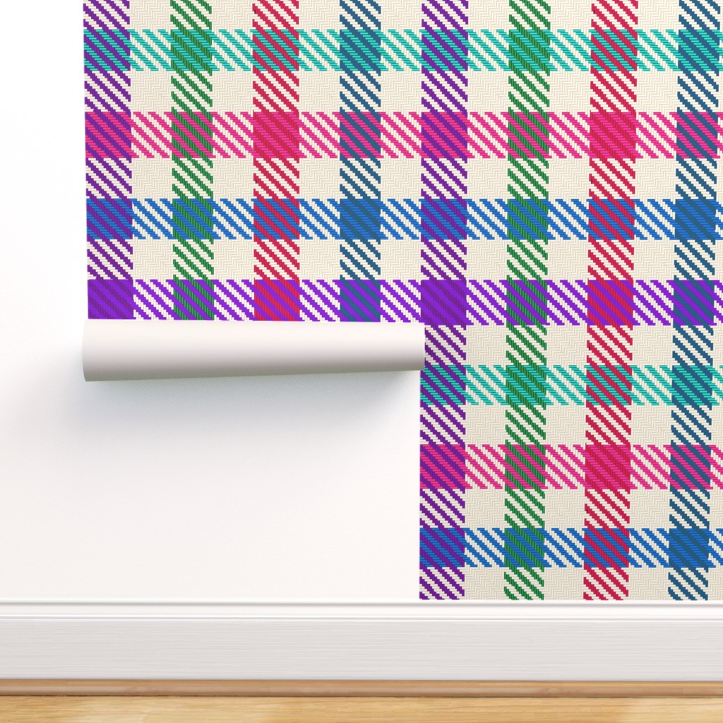 8 Color Asymmetrical Plaid in Candy on Isobar by eclectic house