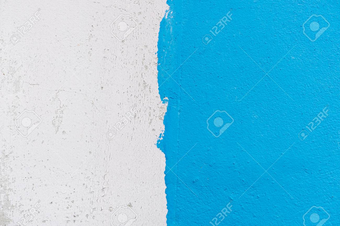 Half White And Blue Color Wallpaper With Rough Surface Texture
