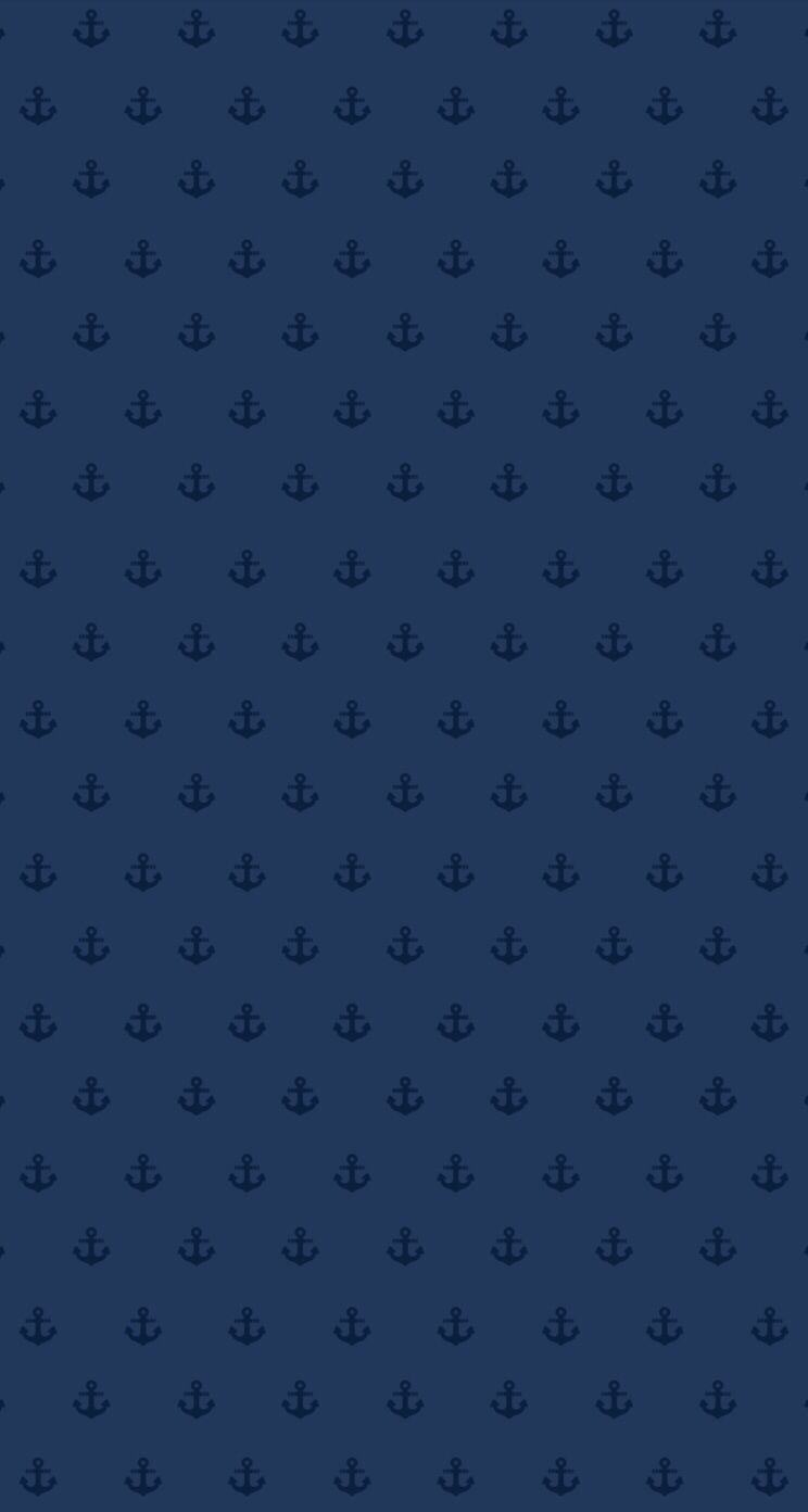 Navy Blue Mini Ditsy Anchors iPhone Wallpaper Background Phone
